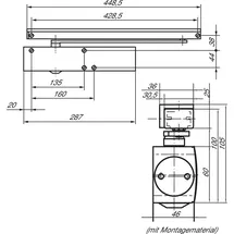 GEZE Gleitschiene BG für TS 5000 L weiß 9016