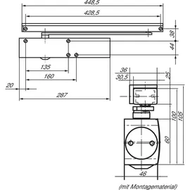 GEZE Gleitschiene BG für TS 5000 L weiß 9016
