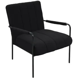 Svita Loungesessel KYLE Bouclé 70 x 80 x 75 cm Schwarz