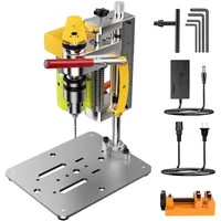 Yofuly Säulenbohrmaschine Mini-Bohrmaschine mit 7 Geschwindigkeiten, Mini Bank Tischbohrmaschine Drehzahlreglung Bankbohrmaschine für Holz, Metall und Kunststoff Electric Drill Press