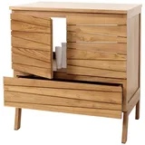 MCW Teak-Waschbeckenunterschrank MCW-M73, Waschtisch Schrank, hochwertiges B-Grade-Teak (Kernholz, 20-30 Jahre), 87x81x56cm