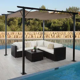 MCW Pergola C42 3 x 3 m inkl. Schiebedach Taupe