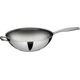 Kela Edelstahl Wok Flavoria 5 l Wokpfanne Induktion, Wokpfanne Edelstahl unbeschichtet, Edelstahlpfanne hoher Rand