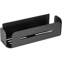 Wenko Turbo-Loc® Wandablage Bivio Black matt, aus Aluminium, zur Aufbewahrung im Bad, Befestigen ohne Bohren, Schwarz