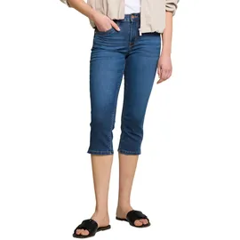 Tom Tailor Damen TTLENE Capri Jeans mit hohem Stretch, blau, Uni, Gr. 31