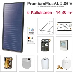 Solarbayer PremiumPlusAL Solarpaket 5 Stock Bruttofläche 14,30 m2 vertikal