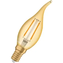 Osram / Ledvance Vintage 1906 Kerze BA LED Filament 1.5-12W 824 extra warmweiß 120lm E14 gold Windstoß 300° 220-240V