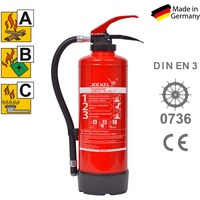 MBS FIRE 6kg ABC Pulver Feuerlöscher EN 3 A/B/C 55A 233B= 15LE inkl.  Plakette