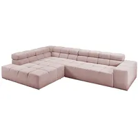 KAWOLA Sofa NEVADA Ecksofa Feincord rosa Recamiere links