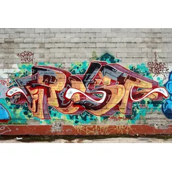 Fototapete PAPERMOON "Graffiti Street Art", bunt, B:2,5m L:1,9m, Vlies, Tapeten