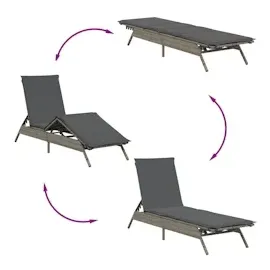 vidaXL Sonnenliege 200 x 57 x 85 cm Grau