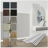 Hexim Wanddekoobjekt APH11 (Akustikpaneele 138,5x60cm Holz Comfort - flexible Holzpaneele Platten Lamellenwand MDF Wandpaneele Lamellenverkleidung Wandverkleidung schalldämmend 0.83m2 White) weiß