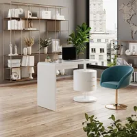 Vicco Schreibtisch Lara Weiß Hochglanz 120 x 50 cm 2 Schubladen