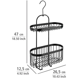 Wenko Bad-Caddy Classic Plus Black Stahl 26,5 x 47 x 12,5 cm Schwarz