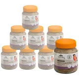 dehner natura premium Wildvogelfutter Erdnussbutter im Glas, Rosine, 8 x 340 g