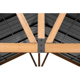 Sunjoy Gazebo Rebra Zedernholz 404 cm x 465 cm Anthrazit FSC®
