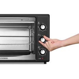 Steinborg Minibackofen Pizzaofen 45L mit Umluft 1800W schwarz