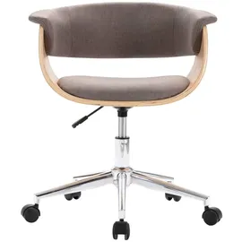 vidaXL Drehbarer Bürostuhl Bugholz Taupe