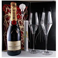 Moet & Chandon Brut Imperial Champagner + 2 Gläser + Flaschenverschluß Geschenk