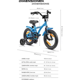 PROMETHEUS BICYCLES Hawk 14 Zoll RH 22 cm blau/schwarz