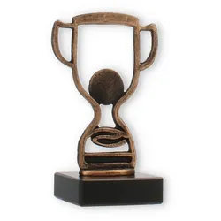 Pokal Konturfigur Pokal altgold auf schwarzem Marmorsockel 14,1cm