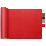 LOMUG Kunstleder Meterware 100 x 140cm Wasserdicht Leder Stoff Gekörnt lederimitat Texturiert lederstoff Leder Risse Reparieren Bezugsstoff Möbelstoff leder Patch für Autositze Sofa, Rot