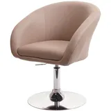 Mendler Esszimmerstuhl HWC-F19, Küchenstuhl Stuhl Drehstuhl Loungesessel, drehbar höhenverstellbar ~ Kunstleder taupe