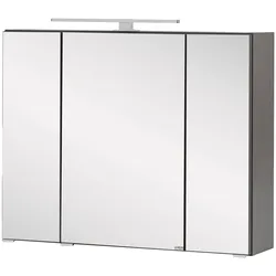 Spiegelschrank WELLTIME "Kaunas", grau (grafitgrau), B:80cm H:64cm T:20cm, Holzwerkstoff, Schränke, 80 cm breit, Soft-Close-Funktion