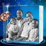 ArtPix 3D Glasfoto, personalisiertes Geschenk mit Ihrem eigenen Foto, 3D-Laser-geätztes Bild, gravierter Diamantkristall, Gedenk-Geburtstagsgeschenke für Mama, Papa, Männer, Frauen