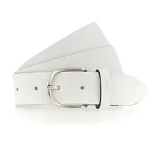 Mustang Ledergürtel Mit geprägtem MUSTANG-Logo auf der Schlaufe, 3,5 cm Gr. 90, weiß, , 39117963-90