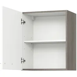 Hängeschrank KOCHSTATION "KS-Trea O40-60", weiß (weiß, eichefarben grau), B:40cm H:60cm T:35cm, Schränke, inklusive Einlegeboden, Breite 40 cm, Höhe 60 cm