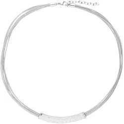 Collier VIVANCE "Kristalle", grau (stahlgrau), Halsketten, Damen, Edelstahl
