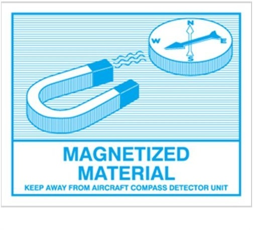 König Werbeanlagen Hinweisschild Magnetisches Material (Magnetized Material), Kombischild, IATA