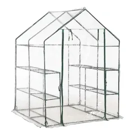 vidaXL Gewächshaus mit 8 Regalen 143 x 143 x 195 cm