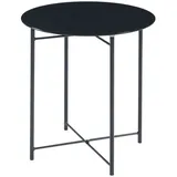 [en.casa] Beistelltisch, Ödeshög mit Glasplatte 45xØ42cm Schwarz
