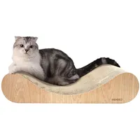 Heikoeco ® Kratzpappe Kratzbretter Katze für Katzen, Kratzbrett Strapazierfähige Katzenspielzeug Board-Pads, Katzenkratzbretter Katzenkratzer Karton Lounge Bett, extra groß 60*42*14cm Holzmaserung