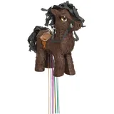 Braunes Pferd-Pinata - Zugschnur