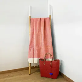 Le Comptoir de la Plage Athena Hamamtuch 200 x 200 cm orange