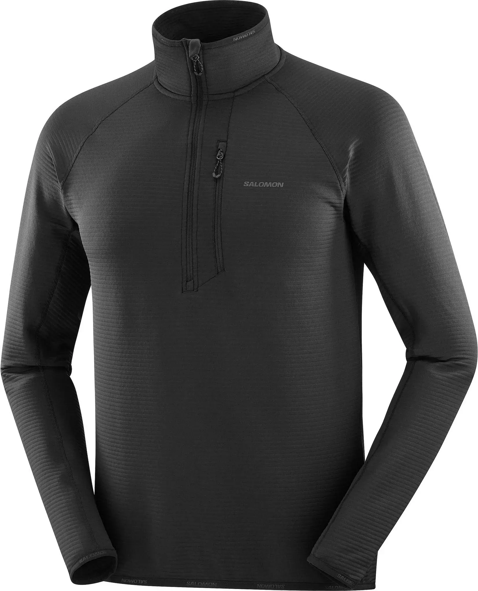 Salomon ESSENTIAL LIGHTWARM Fleeceshirt Herren in deep black, Größe S - schwarz