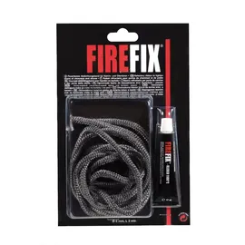 FireFix Keramikkordel Ø 6 mm 2 m mit hitzebeständigem Kleber grau