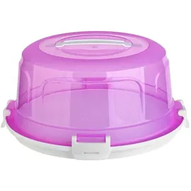 ENGELLAND Kuchentransportbox Ø 36,50 cm x H 17,50 cm 1-tlg. Rosa/Weiß