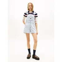 Tommy Hilfiger Kurzoverall TOMMY JEANS "MIA DUNGAREE SHORT EXT BJ6014", Damen, Gr. XL (42), N-Gr, denim light, Denim/Jeans, Obermaterial: 100% Baumwolle, unifarben, relaxed fit kurz, Overalls Kurzoverall, im lässigen Latzhosen-Design