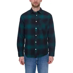 REDEFINED REBEL Herren Langarm-Hemd modisches Business-Shirt Baumwoll-Hemd im Karo-Muster Dunkelblau/Schwarz - M