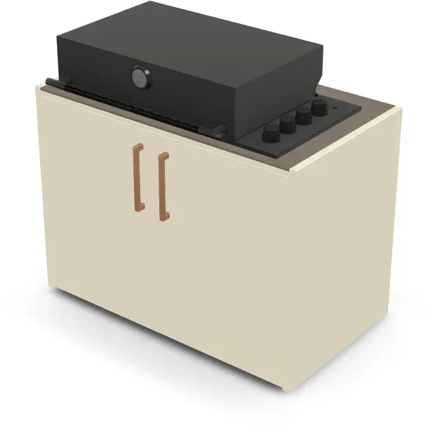 Brabura Box-Q 4-Brenner schwarz | Neuestes Edelstahlmodell - Barro / Perle Blanche / Holzgriff