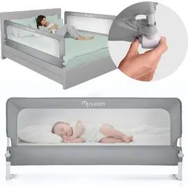 nukido Bettschutzgitter 200 cm Grau
