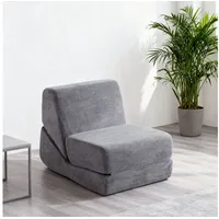 ANYSUN Schlafsofa Klappbare Sofa Bed,Mini Lounge Sofa mit Dreifach Klappbar Matratze, Kleine Couch Schlafsofa für Erwachsene,Chaiselongue, Boden-Futon-Matratze für Erwachsene,Hochdichter Schaumstoff Schlafsofa grau