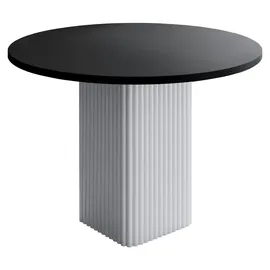 design möbel Beistelltisch CUBO Ø100 cm Metalltisch Wohnzimmertisch WEIß/SCHWARZ