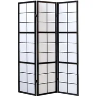 Homestyle4u Paravent Raumteiler 3 teilig Holz Schwarz 132x175 cm