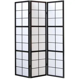 Homestyle4u Paravent Schwarz 132x175 cm 281