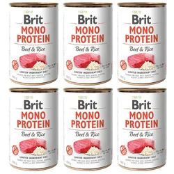 BRIT Mono Protein Beef & Rice 6x400 g Monoprotein-Lebensmittel Rindfleisch und Reis